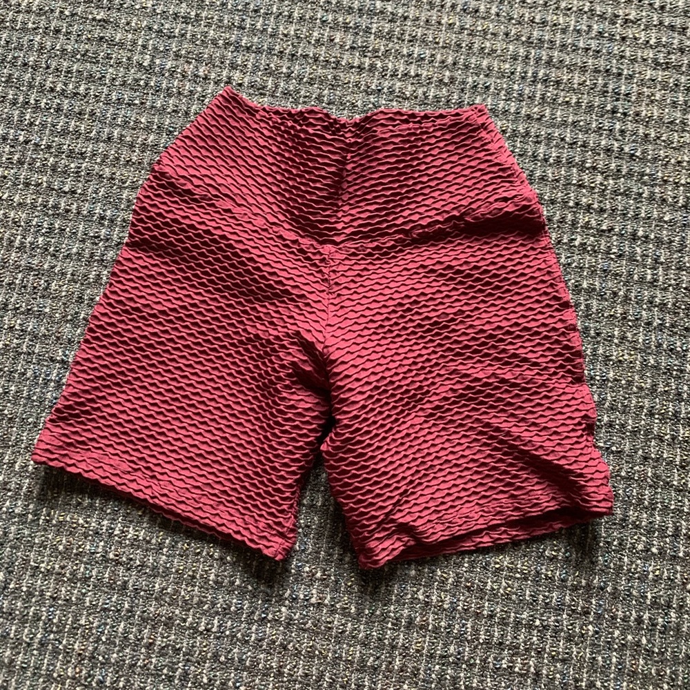 Booty by Brabants Croco Skin Shorts in Maroon